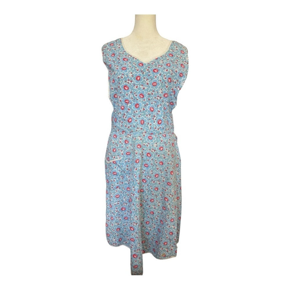 Vintage 40s Handmade Hooverette Smock Apron Floral Farmhouse